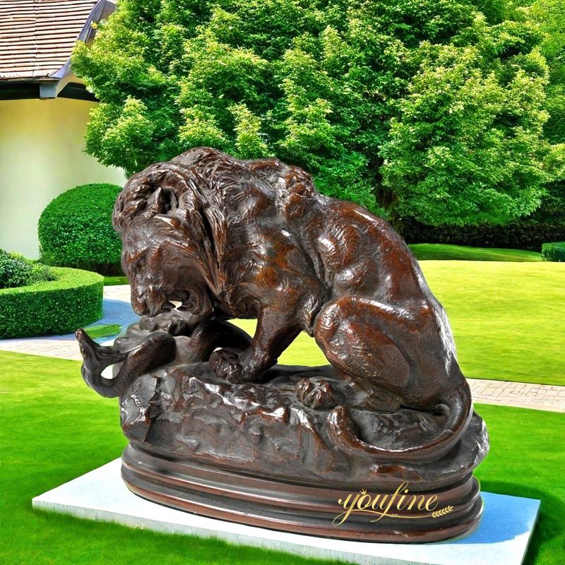 lion crushing a serpent