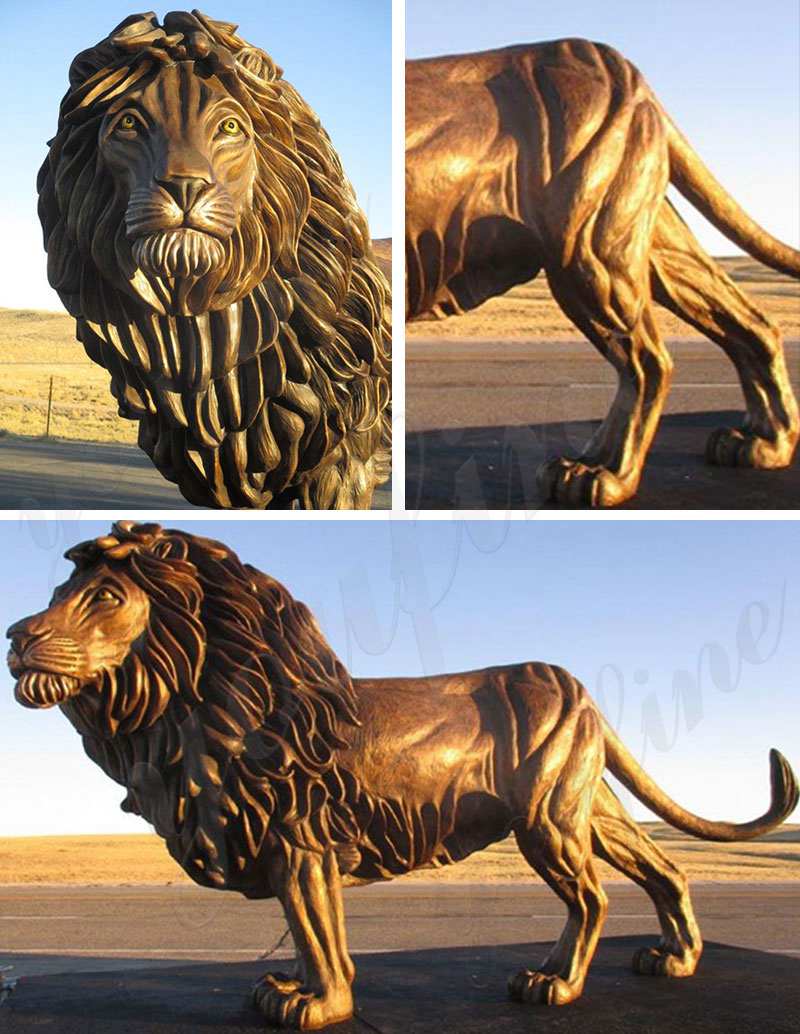 Outdoor Bronze Lion Statues Scenic Area Art Decor for Sale BOKK-680 - Bronze Lion Statues - 2