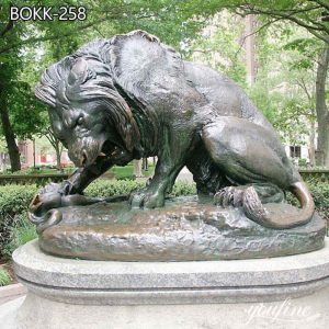 Lion Crushing a Serpent Animal Garden Statues for Sale BOKK-258