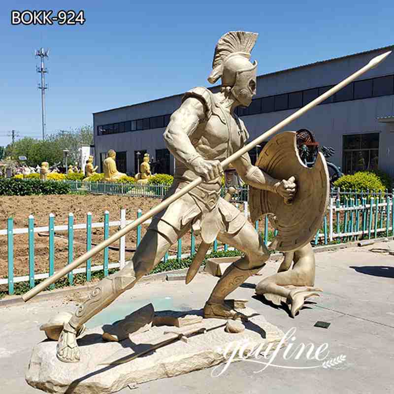 Life-Size Bronze Spartan Soldier Statue Outdoor Decor Factory Supply BOKK-924 - Bronze Military Statues - 2