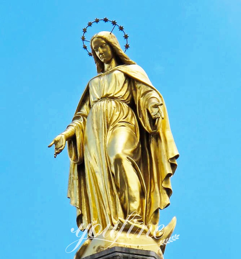 Bronze Virgin Mary Statue Catholic Church Decor Factory Supply BOKK-637 - Bronze Mary Statue - 8