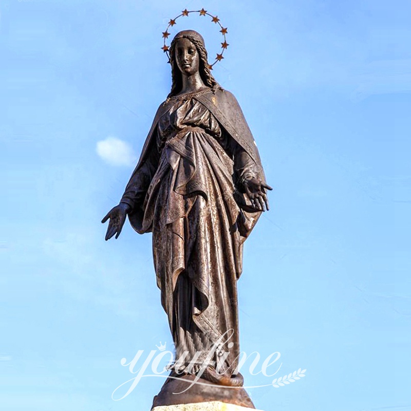 Bronze Virgin Mary Statue Catholic Church Decor Factory Supply BOKK-637 - Bronze Mary Statue - 5