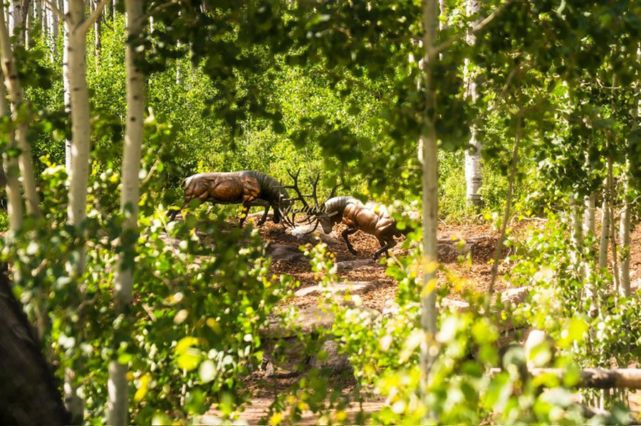 Bronze Fighting Bull Elk Sculpture BOKK-267 - Bronze Deer Sculpture - 8