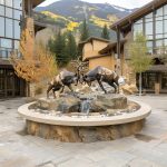 wildlife Bronze Fighting Elk Sculpture