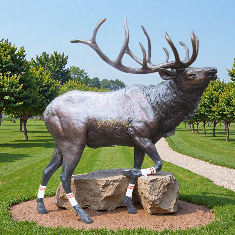 Bronze Reindeer Statue