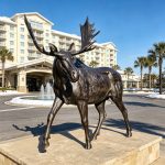 Giant Moose Statue Outside The Hotel