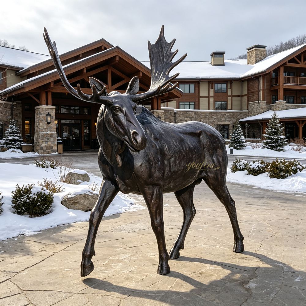 Giant Moose Statue Outside The Ski Resort Lodge Hotel