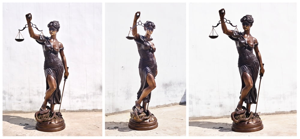 Lifesize Bronze Goddess of Justice Statue at our factory yard