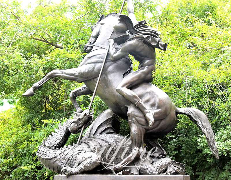 Bronze St. George and Dragon Statue for Outdoor Decor Supplier BOKK-770 - Bronze Classical Sculpture - 4