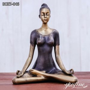 Indoor Bronze Yoga Sculpture Hot Art Decor Supplier BOK1-046
