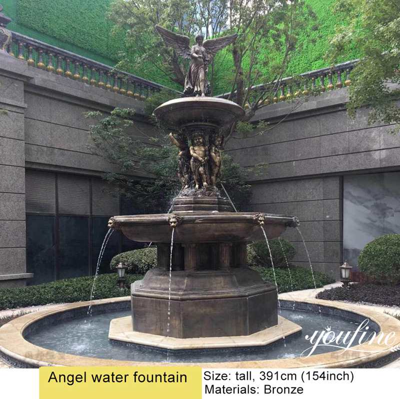 Bronze Outdoor Angel Fountain Modern Art-Crafts Factory Supply BOKK-858 - Bronze Tiered Fountain - 1