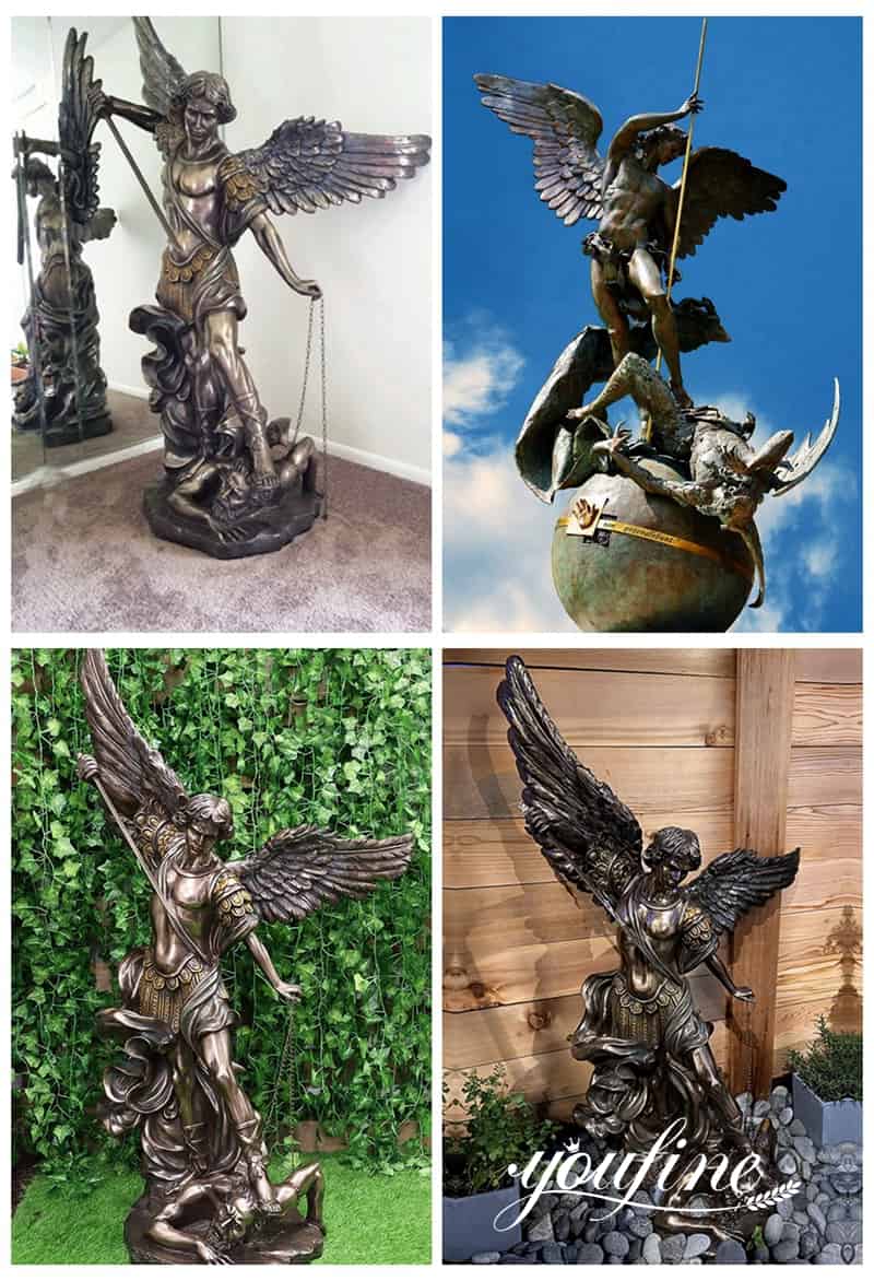 Bronze Large Archangel Michael Statue Church Decor wholesale  BOK1-077 - Bronze Saint Sculpture - 4