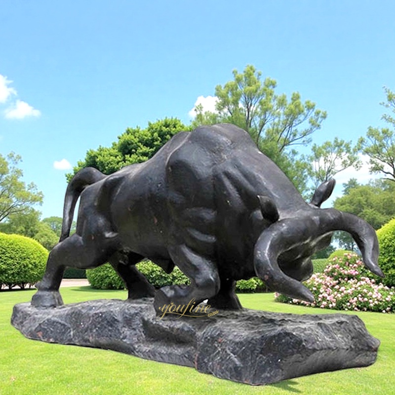 black bronze big bull statue