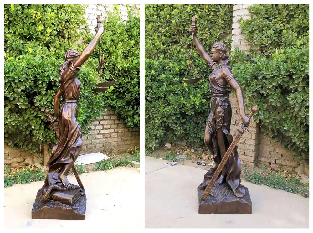 bronze Goddess of Justice sculpture at our factory