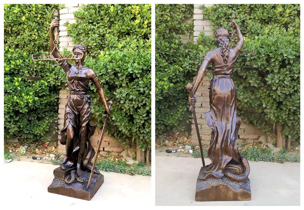 bronze Goddess of Justice statue at our factory