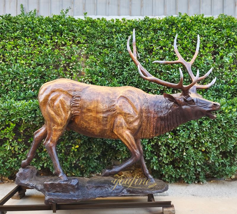 Head Held High Large Elk Statue BOKK-698 - Bronze Deer Sculpture - 7 wildlife bronze Head Held High Elk Statue