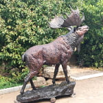 large bronze Moose Garden Statue