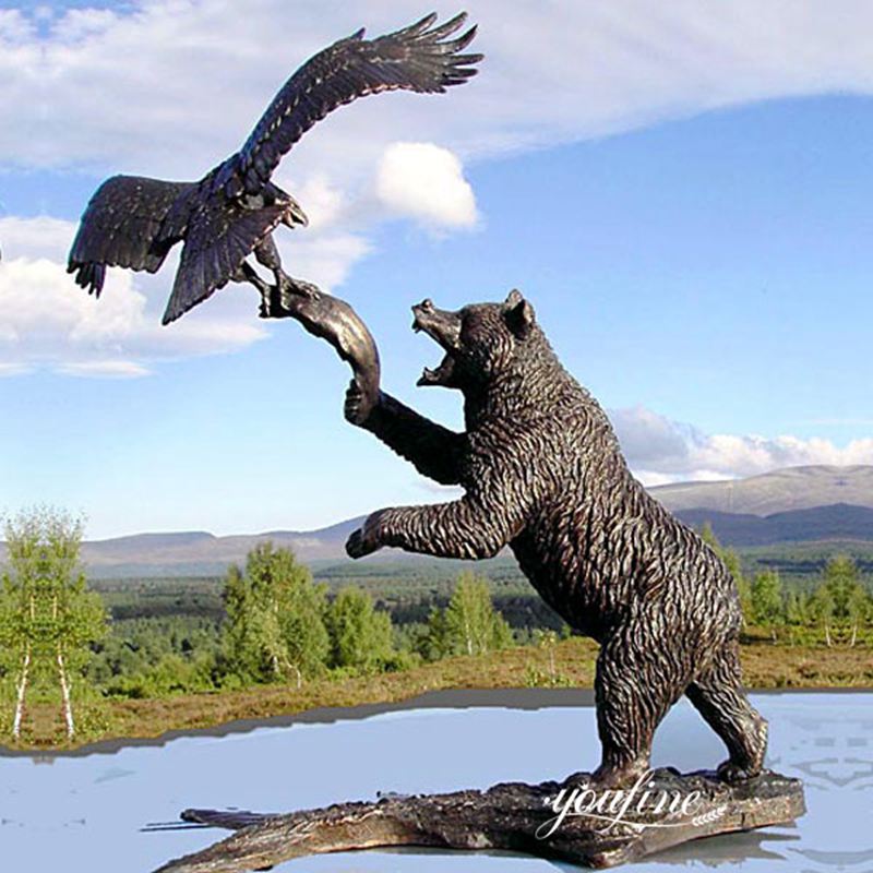 Life-Size Bronze Bear and Eagle Statue Client Good Feedback - Customer Feedback - 2