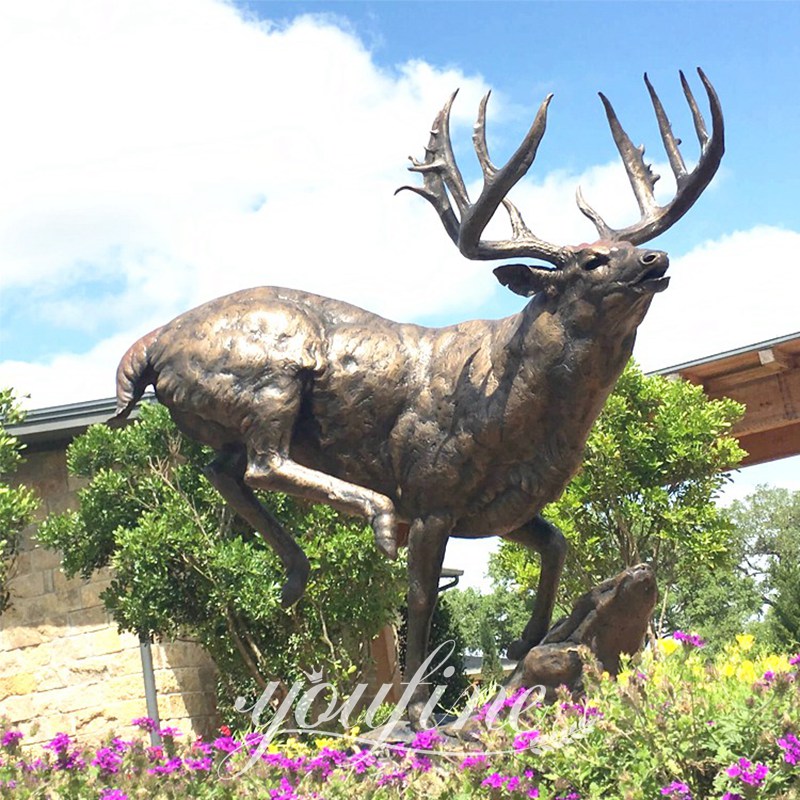 Bronze Elk Animal Statue for Home Garden Suppliers BOKK-874 - Bronze Deer Sculpture - 19