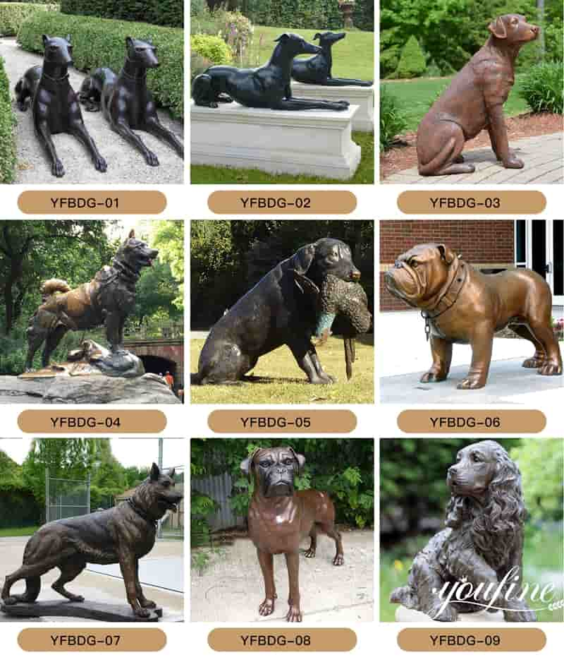 Life-Size Dog Bronze Statue Hot Sale Factory Supply BOKK-539 - Bronze Dog Sculpture - 5