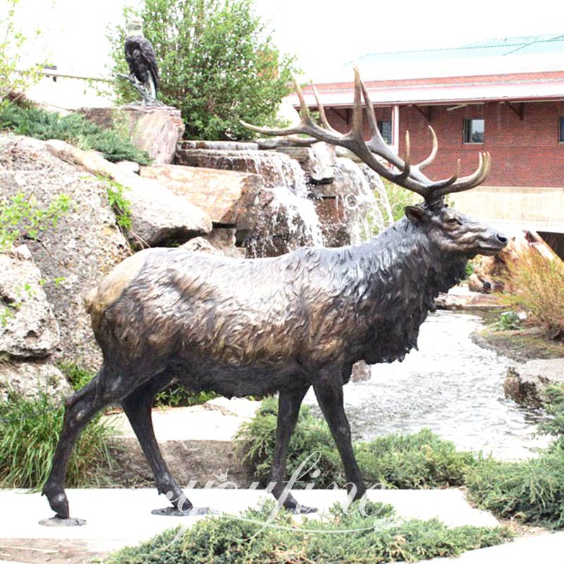 Buy Full Size Bronze Elk Statue for Garden Decor Supplier BOKK-273 - Bronze Deer Sculpture - 3