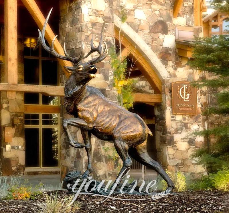 Buy Full Size Bronze Elk Statue for Garden Decor Supplier BOKK-273 - Bronze Deer Sculpture - 2