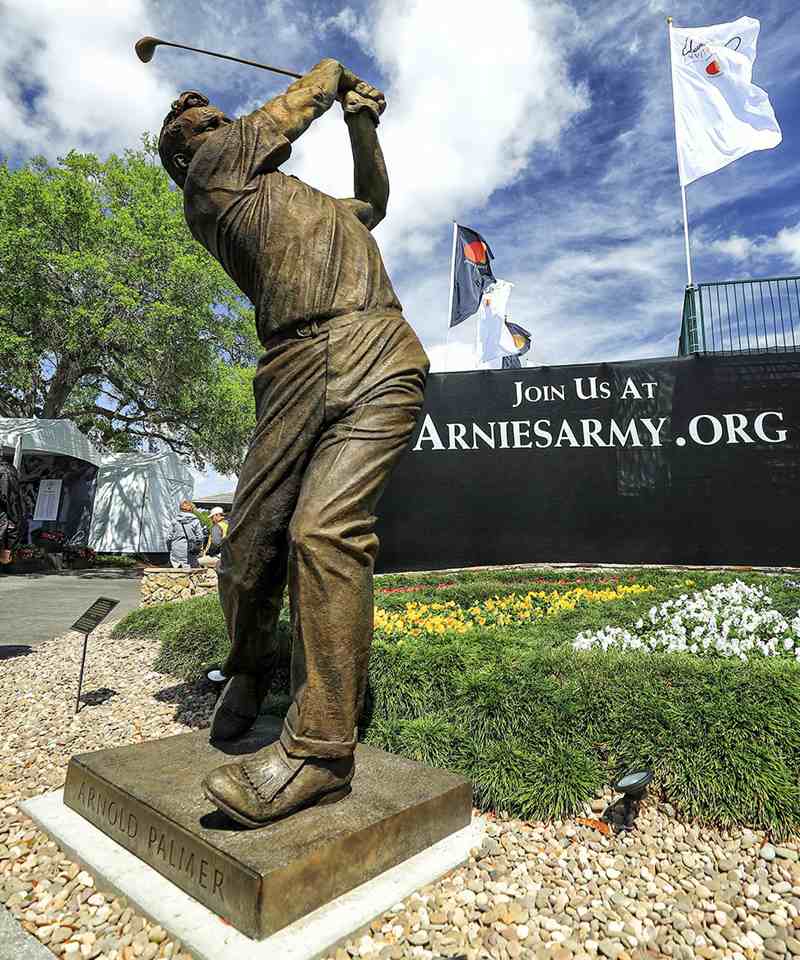 bronze golf statue