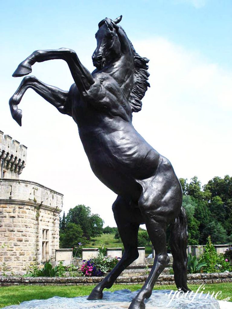 Outdoor Life-Size Metal Rearing Horse Statue BOKK-236 - Bronze Horse Statues - 4
