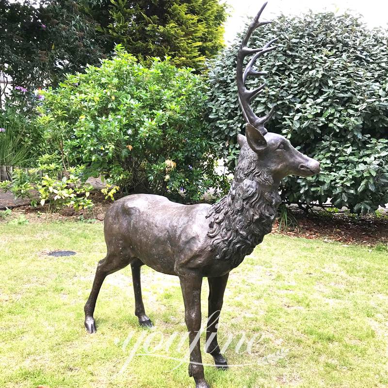 Bronze Elk Animal Statue for Home Garden Suppliers BOKK-874 - Bronze Deer Sculpture - 16