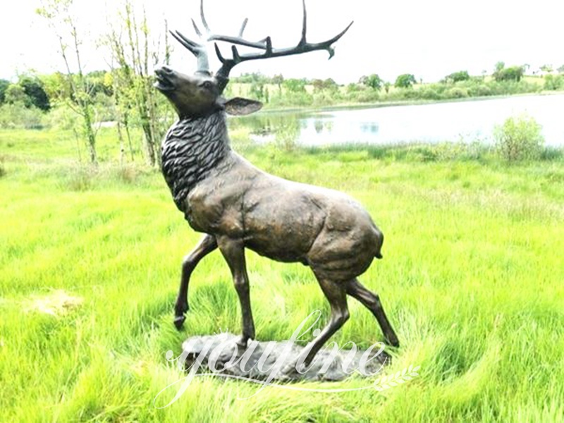 Outdoor Life Size Standing Bronze Reindeer Statue for Sale BOKK-269 - Bronze Deer Sculpture - 21