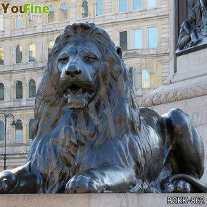 Life-Like Custom Lion Statues for Front Porch Garden  Decor for Sale BOKK-862