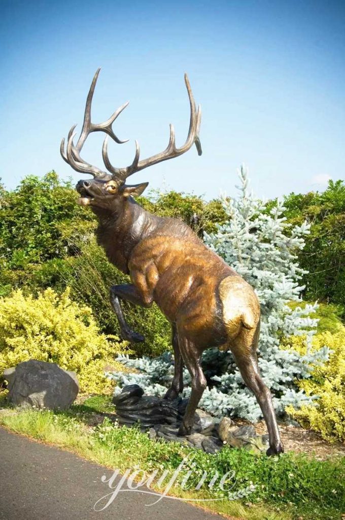 Buy Full Size Bronze Elk Statue for Garden Decor Supplier BOKK-273 - Bronze Deer Sculpture - 6