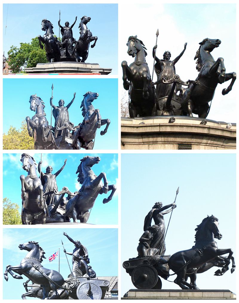 Famous Bronze Queen Boadicea and Her Daughters Statue for Sale BOKK-215 - Bronze Animal Sculpture - 4