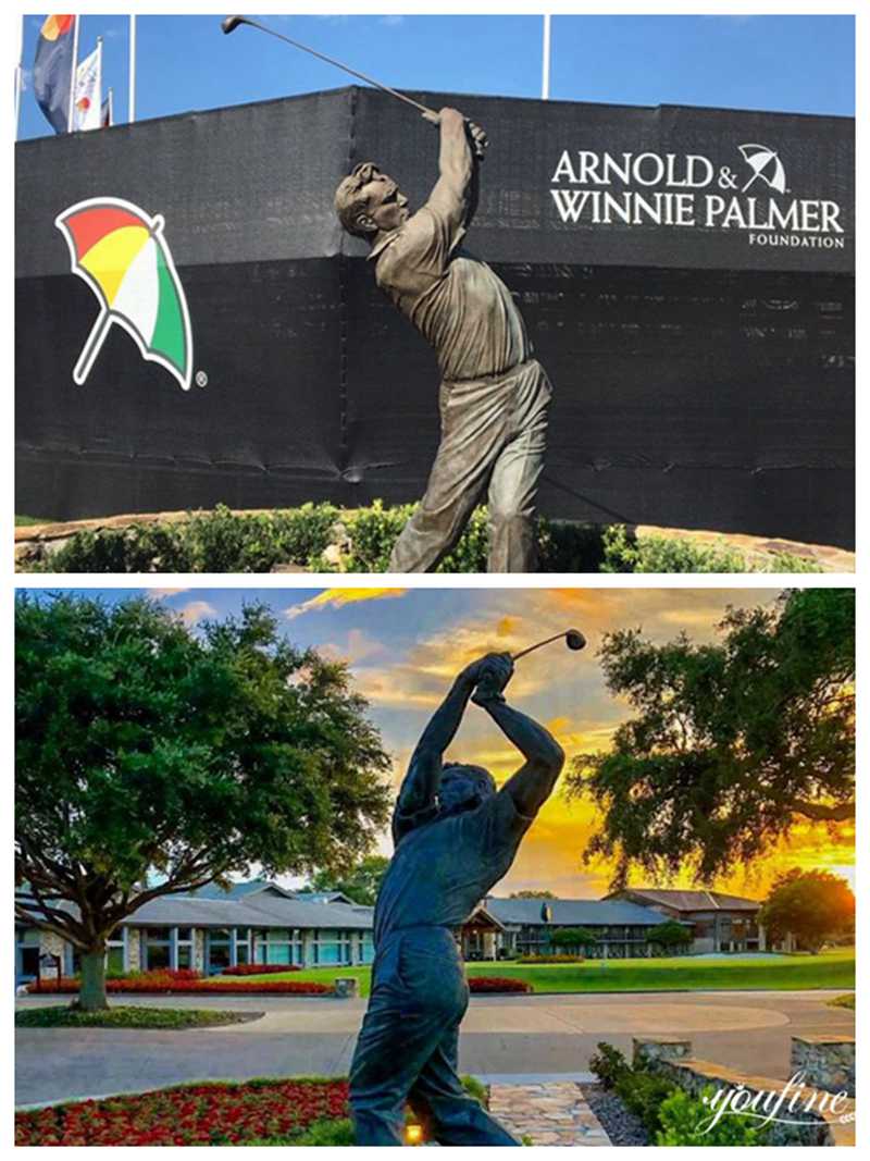 Lifesize Standing Bronze Outdoor Golf Statue Sports Figure Decor for Sale BOK1-066 - Bronze Golf Sculpture - 3
