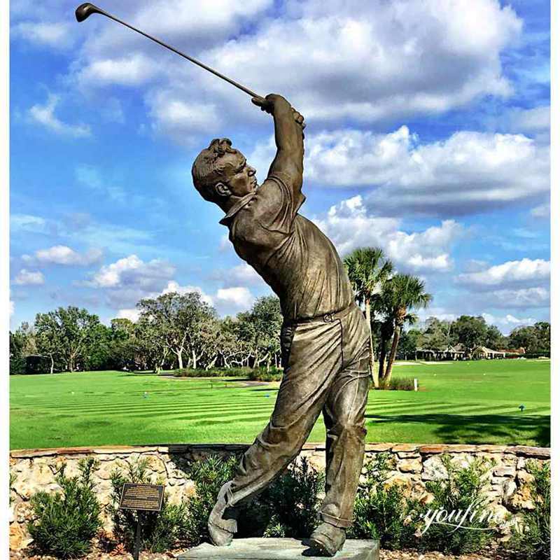 Bronze Outdoor Golf Statue Memorial Famous Golfer Arnold Palmer for Sale BOK1-035 - Bronze Golf Sculpture - 1