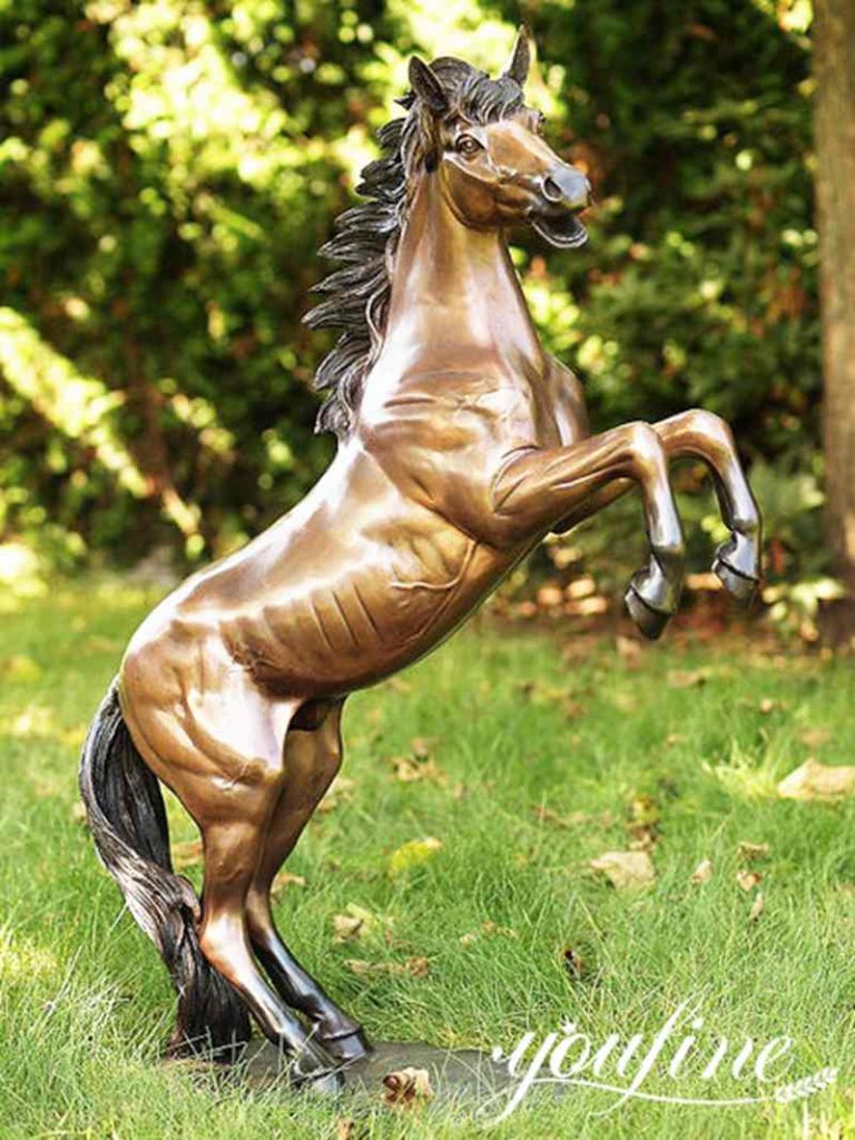 Outdoor Life-Size Metal Rearing Horse Statue BOKK-236 - Bronze Horse Statues - 10