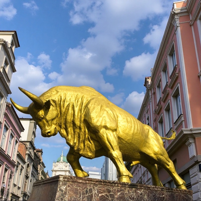 large Golden Bull Statue