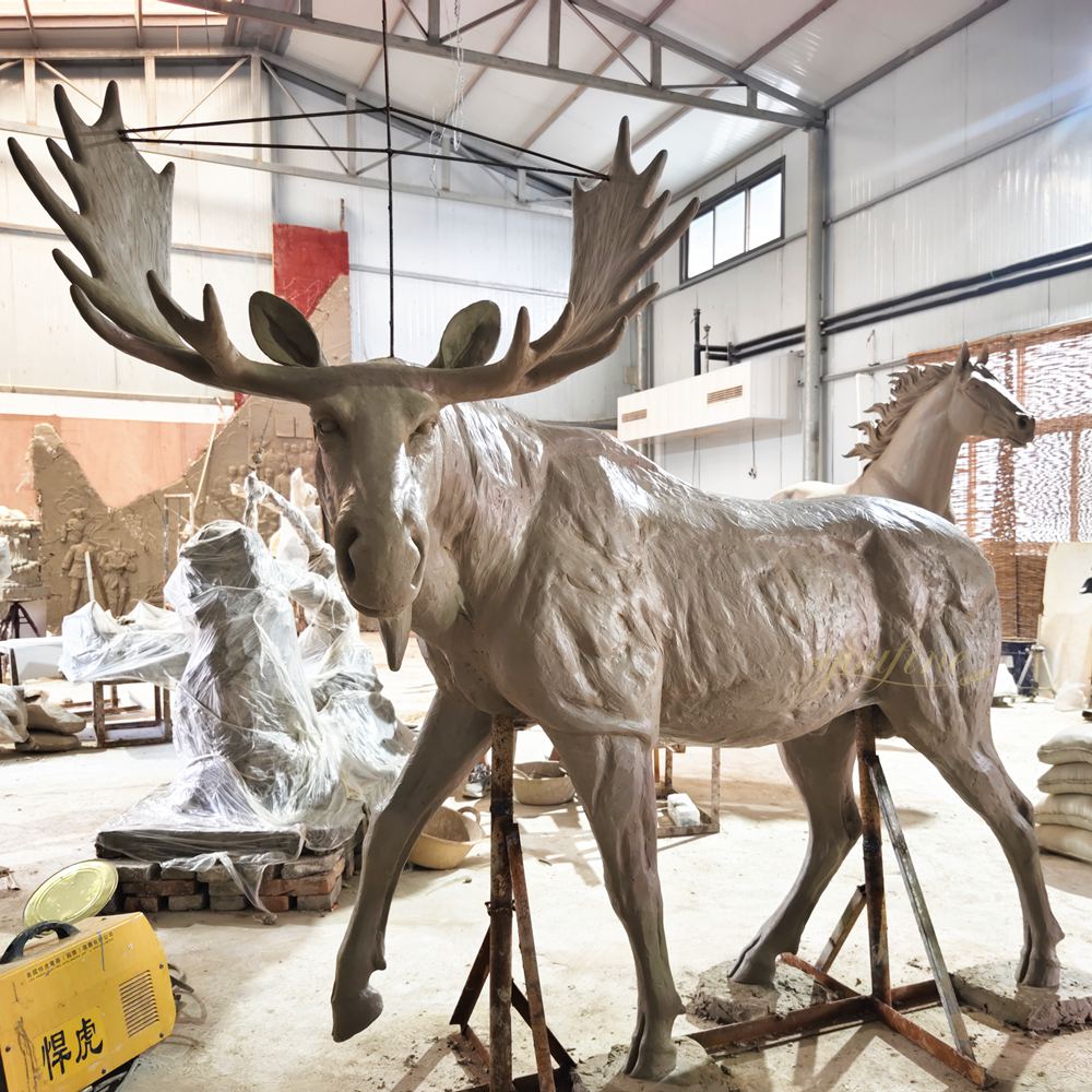 large Moose Statue clay model