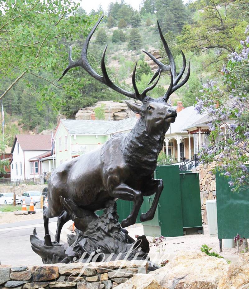 Buy Full Size Bronze Elk Statue for Garden Decor Supplier BOKK-273 - Bronze Deer Sculpture - 7