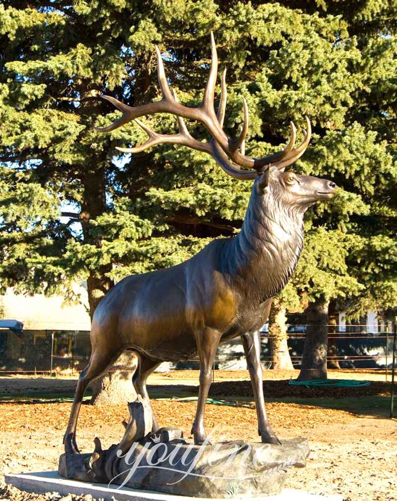 Buy Full Size Bronze Elk Statue for Garden Decor Supplier BOKK-273 - Bronze Deer Sculpture - 8