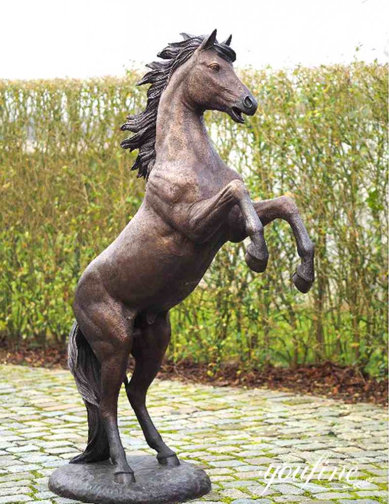 Outdoor Life-Size Metal Rearing Horse Statue BOKK-236 - Bronze Horse Statues - 14