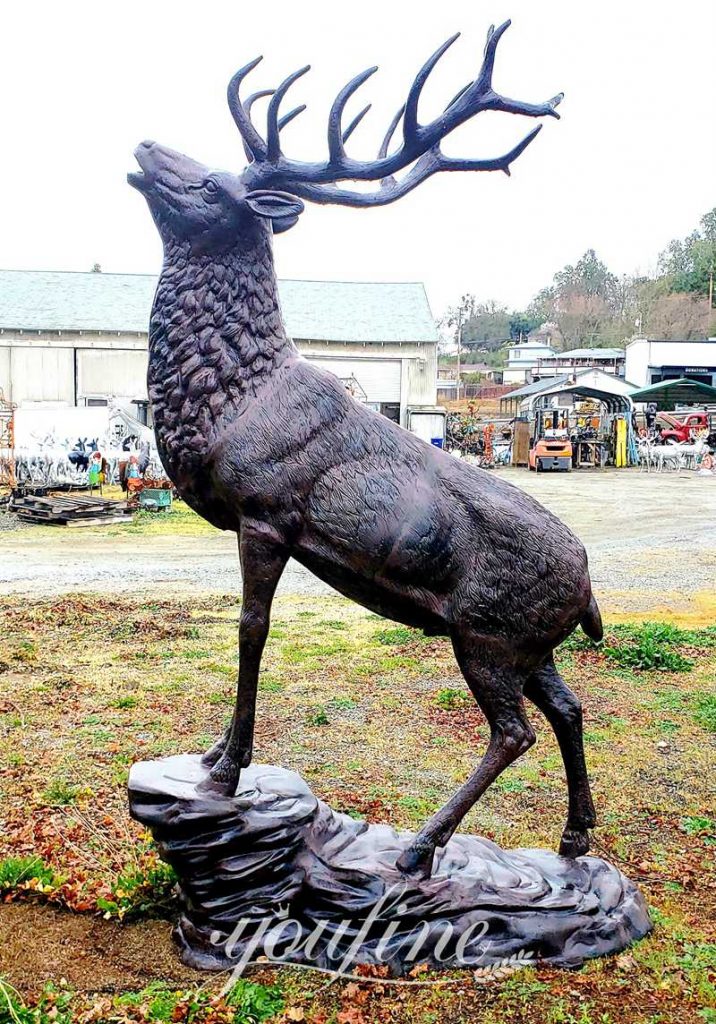 Outdoor Life Size Standing Bronze Reindeer Statue for Sale BOKK-269 - Bronze Deer Sculpture - 13