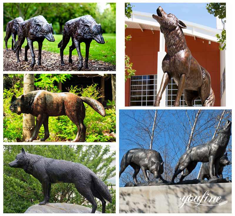 High Quality Metal Wolf Statue Custom Bronze Decor for Sale BOK1-063 - Other Animal sculptures - 2