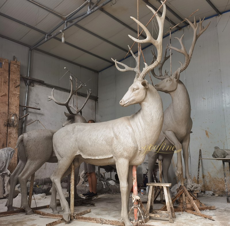 wildlife mule deer sculpture clay model detail