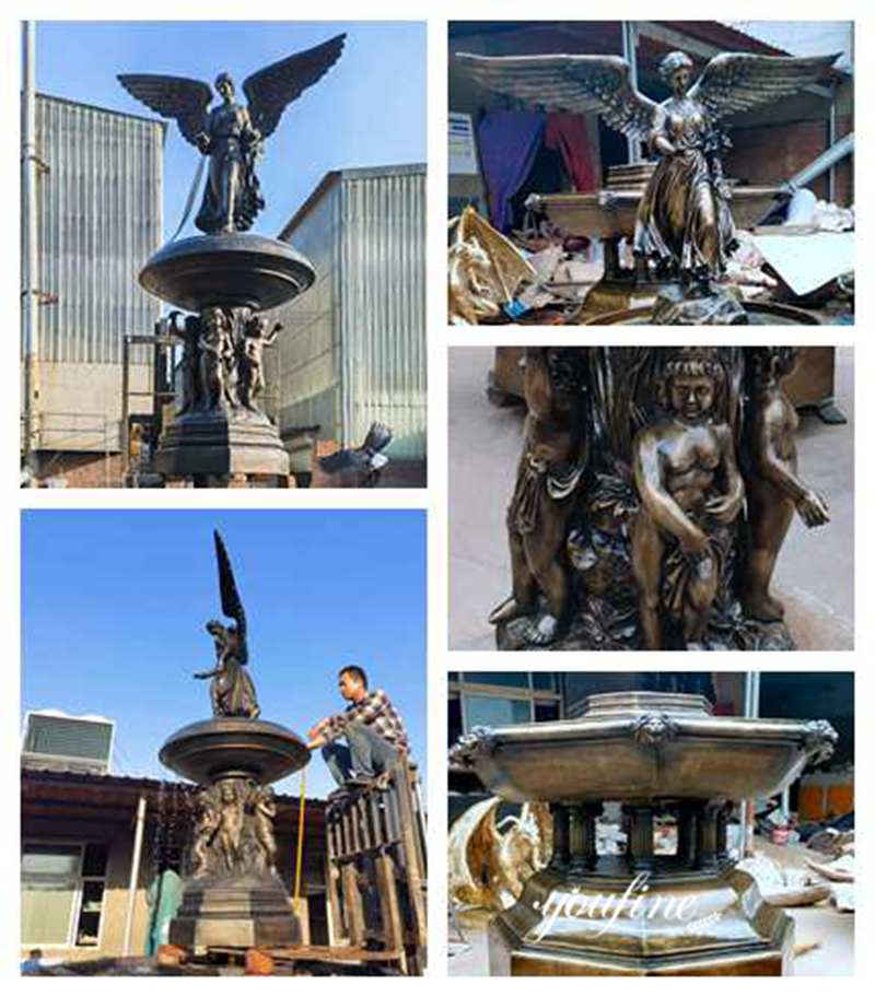 Bronze Outdoor Angel Fountain Modern Art-Crafts Factory Supply BOKK-858 - Bronze Tiered Fountain - 5