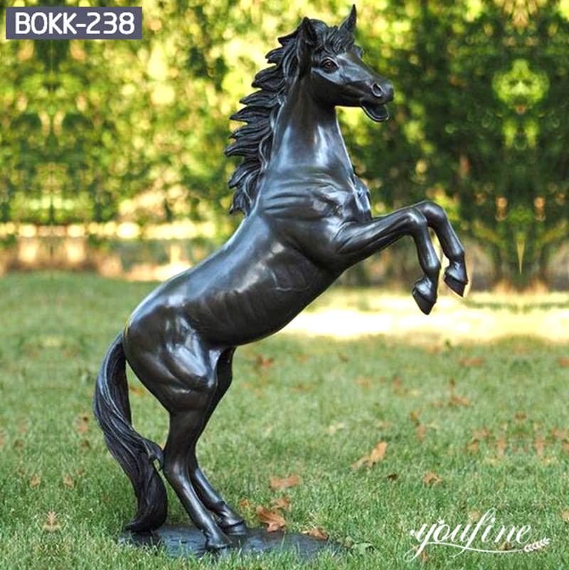Outdoor Life-Size Metal Rearing Horse Statue BOKK-236 - Bronze Horse Statues - 9