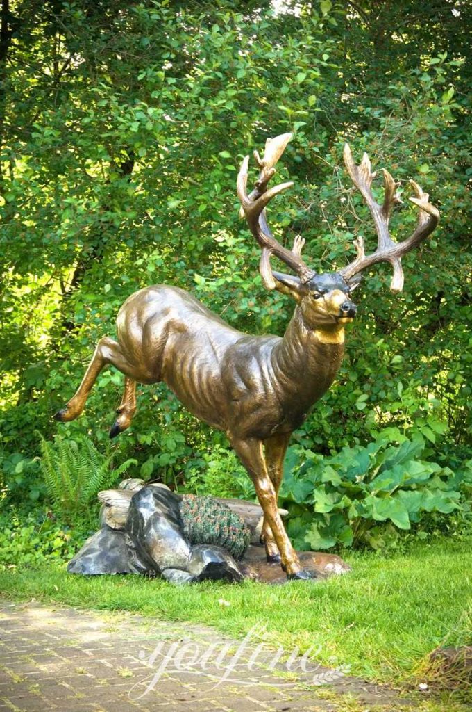 Buy Full Size Bronze Elk Statue for Garden Decor Supplier BOKK-273 - Bronze Deer Sculpture - 24