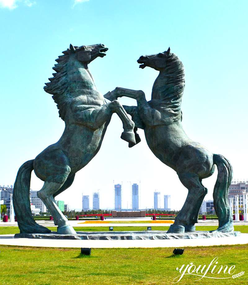 Outdoor Life-Size Metal Rearing Horse Statue BOKK-236 - Bronze Horse Statues - 17