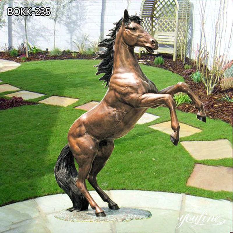 Outdoor Life-Size Metal Rearing Horse Statue BOKK-236 - Bronze Horse Statues - 7