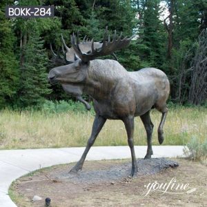 Life-Size Bronze Outdoor Moose Statue Metal Decor for Sale BOKK-284
